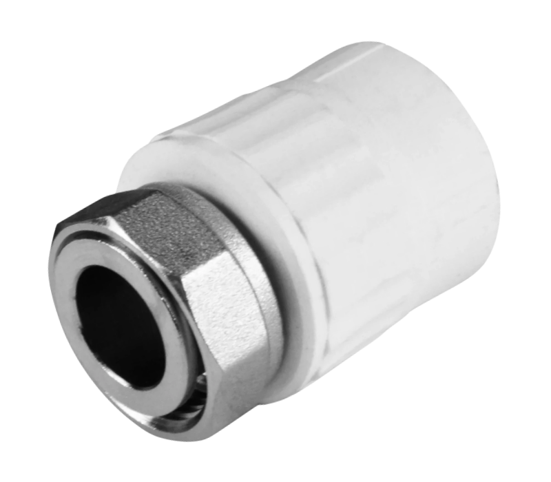 Муфта PP-R комбинированная белая с накидной гайкой Дн 20х3/4" на метал. штуцере VALFEX 10139120